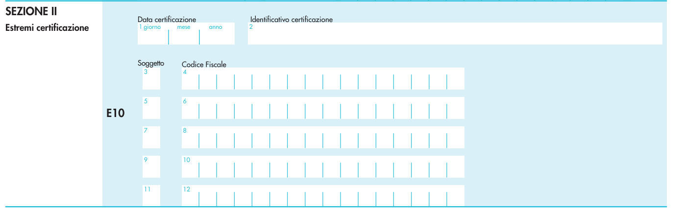 Quadro E - Sezione II