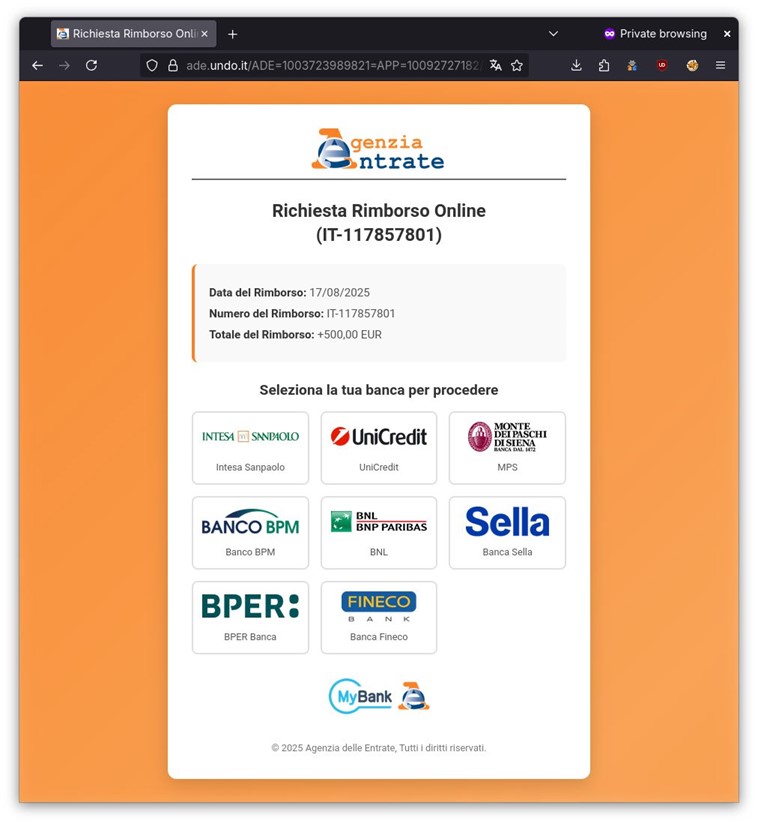 Truffa Agenzia entrate