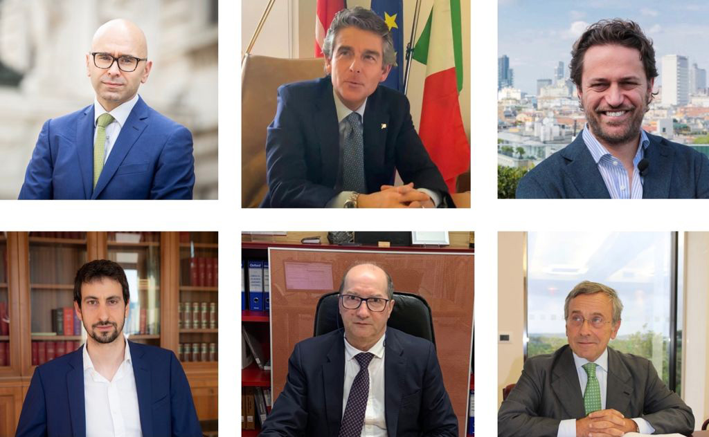 WEBINAR CNPR FORUM (Da sinistra in senso orario Centemero, Giacomoni, Mor, Longoni, Cavallo e Zanichelli)